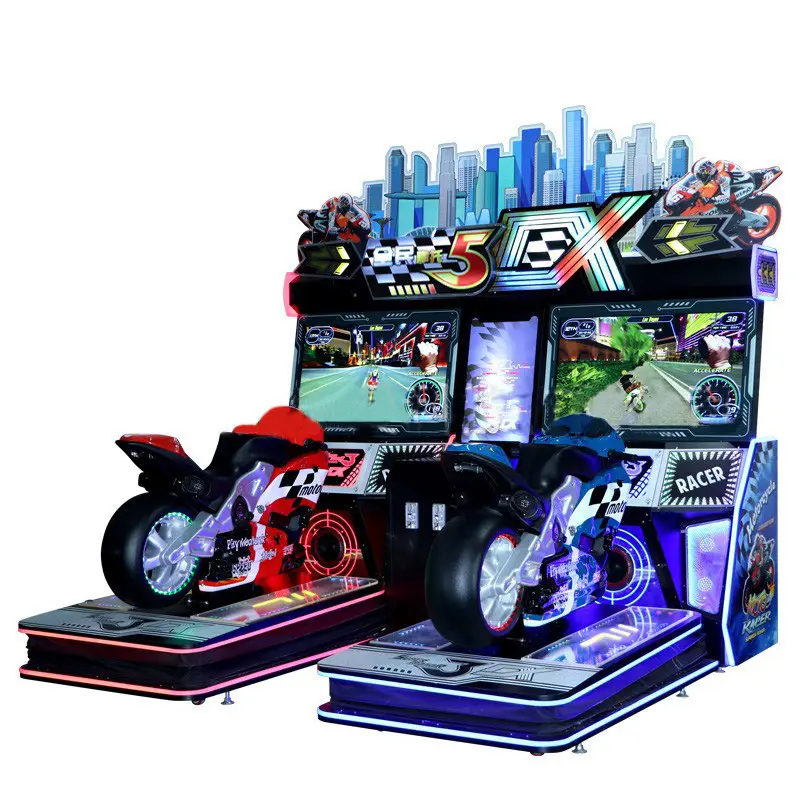 Indoor diversões 2 Player Simulator Motor Racing Game Machine moeda operado dinâmico Motorbike Arcade Driving Game Machine