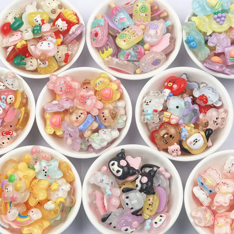 Diy Resin Charms Clear Sanrio Fruit Star Animal Phone Case Accessary