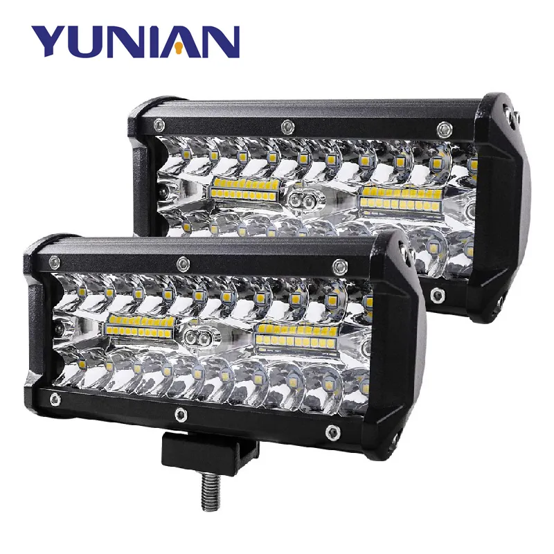 Farol de led automotivo 120w, barra de luz de led para dirigir, feixe de 7 polegadas, fora da estrada, inundação, luzes de led para trabalho, para caminhão, barco, suv, atv, trator