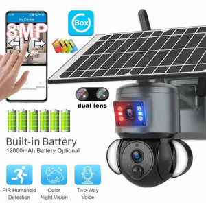 4G Sim kart R & B Alarm çift görünüm çift bağlantı güneş enerjili pil PTZ kamera güvenlik CCTV kablosuz PIR ağ kamerası - Product Image 1