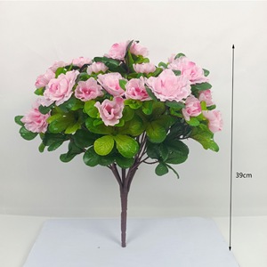 シミュレートされたツツジ21フォーク人工ツツジ人工花結婚式の家庭用リビングルームテーブル装飾