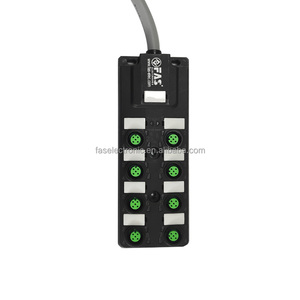 FAS M12 M8 Ports Junction Boxes Female Male Distribution Boxes with 3 Core/ <strong>4</strong> Core <strong>Input</strong> Connector for Power Electric