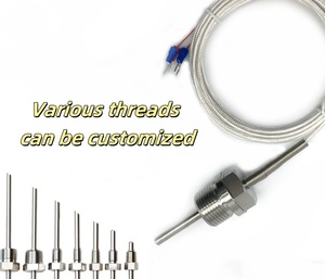 Pt100 Kt100 Sensor RTD de 3 cables Sensor de temperatura de rosca fija de acero inoxidable con sonda de alambre de medición de temperatura - Product Image 6