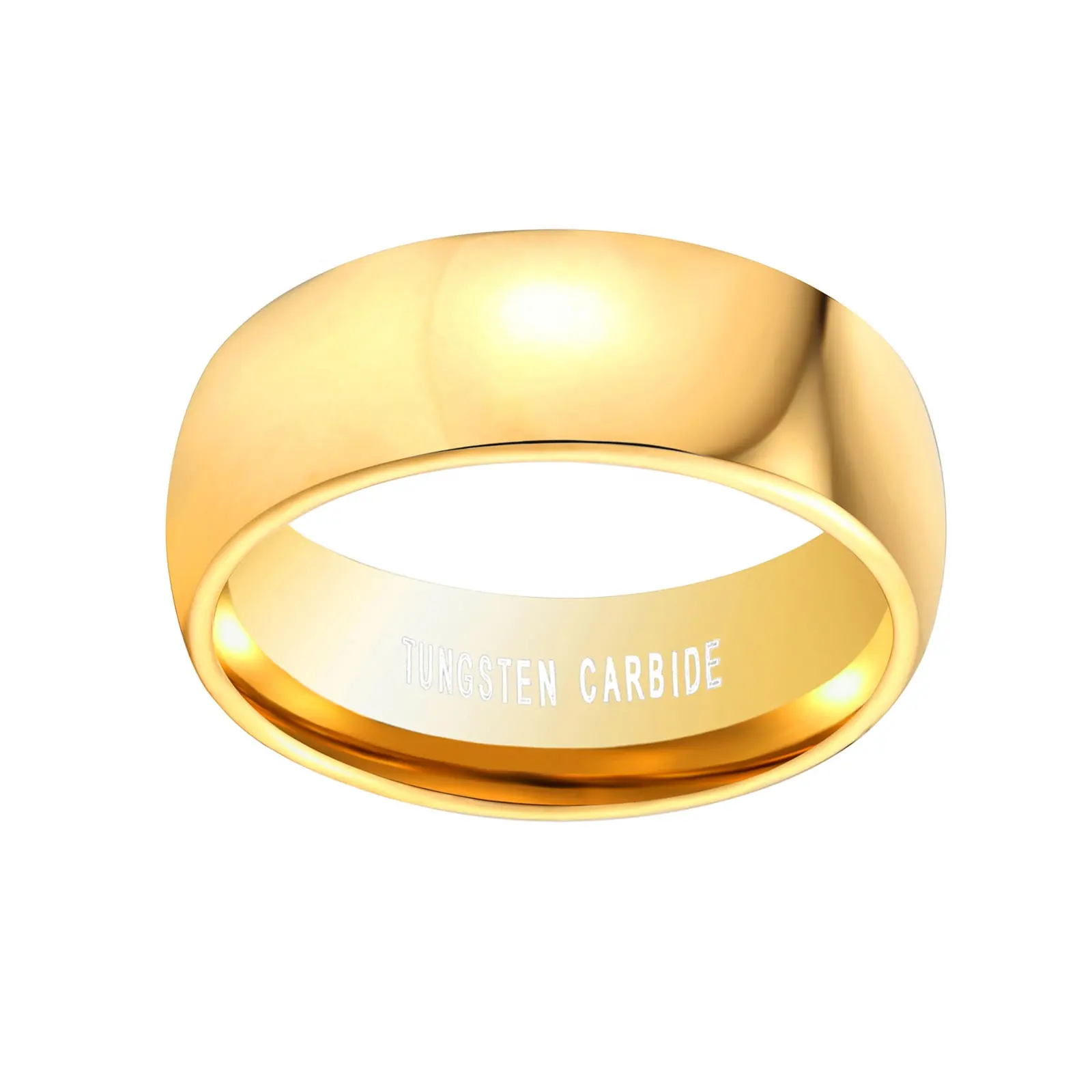 Anello di tungsteno dorato con placcatura di lusso anello in carburo di tungsteno di marca di nozze durevole