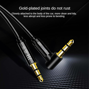 Wholesale Aux Cable Car 3.5 mm Jack Cable Bend Style90 Degree Aux Cable with Angle Plug for Car <strong>Audio</strong> System TV Soundbar Speaker - Product Image 5