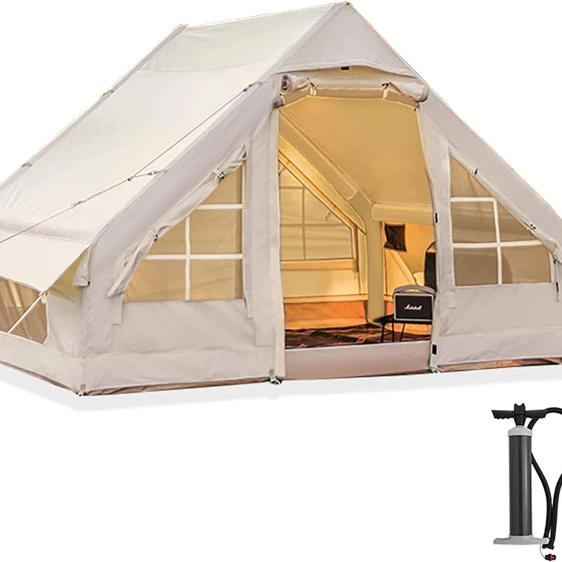 Изготовленная на заказ китайская Водонепроницаемая большая воздушная помпа, портативная семейная надувная палатка для кемпинга