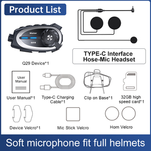 Q29 5.4 Chip Camera per il casco 2 persone moto citofono auricolare fotocamera grandangolare WIFI registratore 120 chiara qualità del suono - Product Image 3