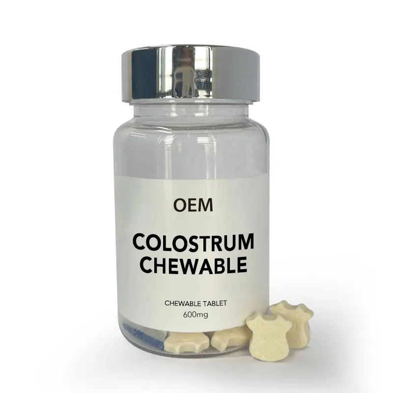 OEM Colostrum 40% Tablet Veg pertumbuhan rambut, Tablet kunyah Protein kolostrum