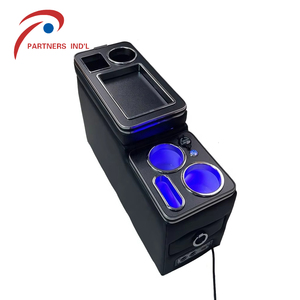Multi-Armrest Centre Console Storage Box with <strong>Cup</strong> Holder Applicable for <strong>Toyota</strong> NOAH Front Position Leather &amp; ABS Material - Product Image 1