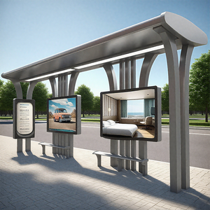 Cosun nền đơn giản dừng xe buýt nơi trú ẩn Trạm nhỏ de trạm xe buýt với biển báo quảng cáo và hiển thị video - Product Image 3