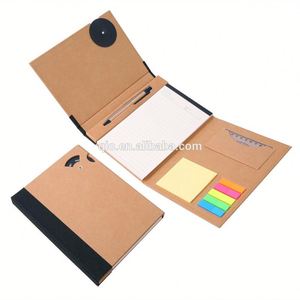 Portátil reciclado memo folleto Bloc de notas con plumas gobernante y auto-adhesivo papeles - Product Image 1