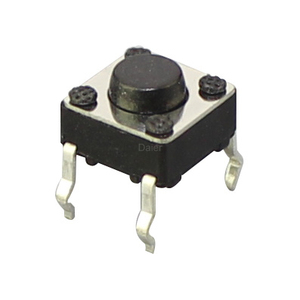 6X6 boyutu plastik düğme Metal platePCB kartı anahtarı 4Pin PC terminalleri siyah düğme mikro Dip açma-kapama dokunsal anahtarı için - Product Image 1