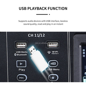 CLAVAX-Mezclador de audio digital de 12 canales, consola mezcladora de música con 8 XLR TRS, 1 estéreo, 2 entradas USB, BT 48V, 4 AUX 2, monitor, 12 canales, 1 - Product Image 4