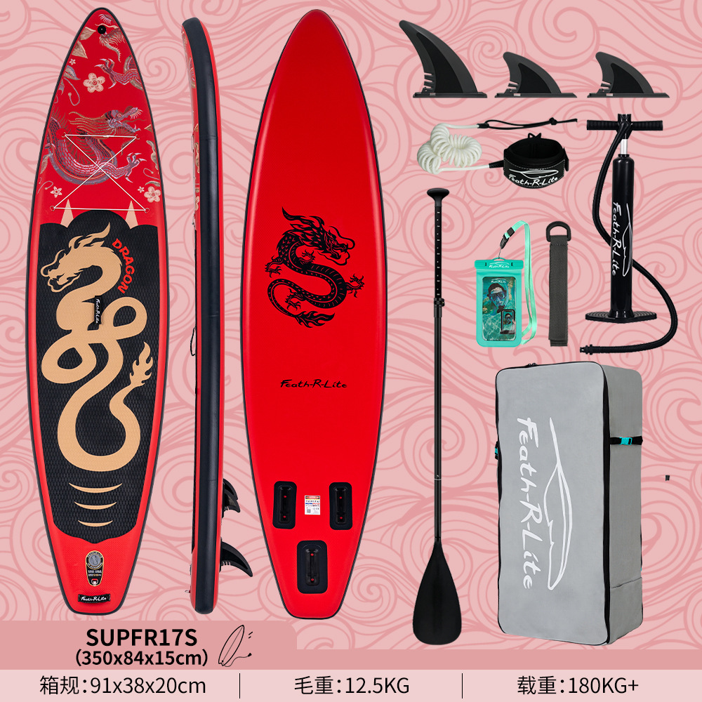 Supfr17s-350 cm dragon de bon augure rouge-avec support de caméra