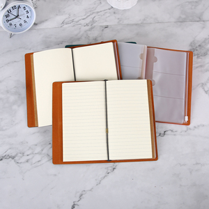Logotipo personalizado pu cuaderno de cuero en blanco papelería escolar notas bloque escritura diario hoja Bloc de notas con bolígrafo - Product Image 3
