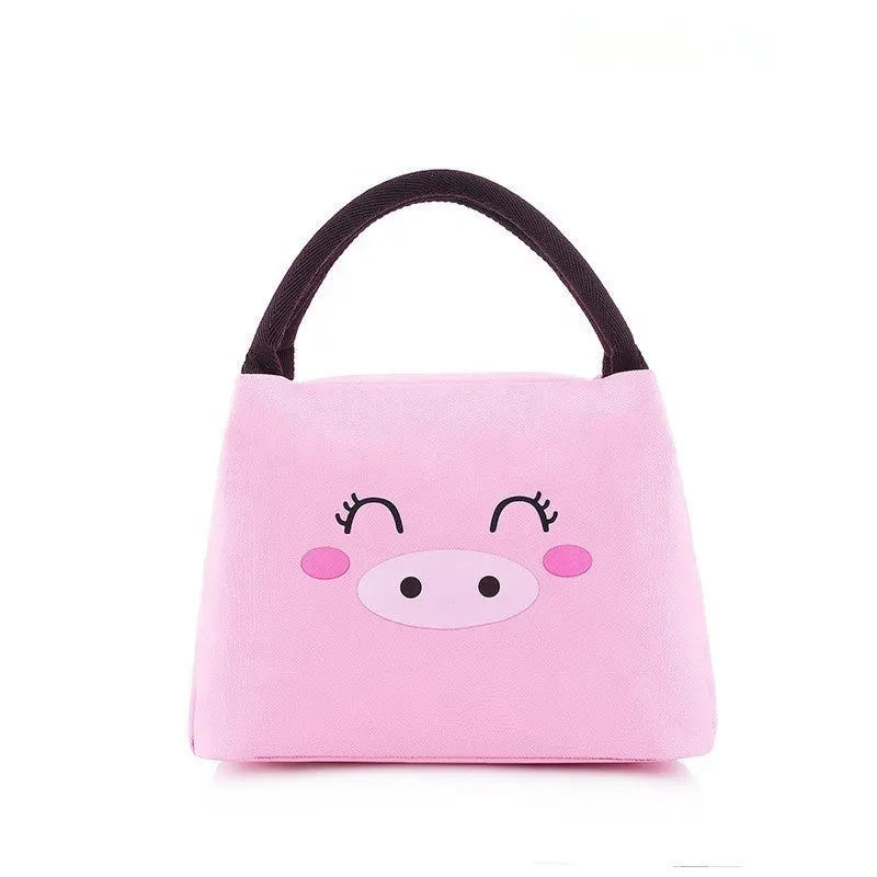 Cute cheap pet series pupils portable polyester thermal cold protection kids picnic lunch cooler bag