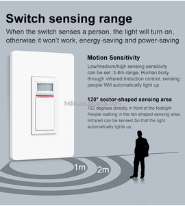 Sistema de automatización del hogar inteligente 1/2 Gang, interruptor de Sensor de movimiento Pir para el hogar inteligente/interruptor de luz inteligente con Sensor de movimiento remoto PIR - Product Image 5