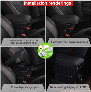 Abiram Universal Car <strong>Center</strong> Console Storage Box Arm Rest Pillow Box with Holder USB - Product Image 5