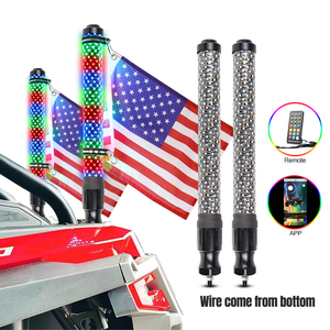 2PC 3FTチェイシング<span class=keywords><strong>LED</strong></span>ファットホイップライト高輝度<span class=keywords><strong>LED</strong></span>、ステアリングブレーキとリバース機能リモートおよびAPPコントロール付き