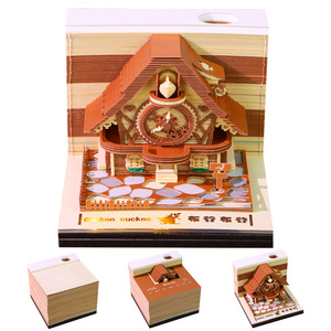 Cuckoo Đồng hồ 3D notepad giấy trang trí thu nhỏ sáng tạo tay xé 3D mô hình ẩn văn bản pad với lịch 2026 - Product Image 1