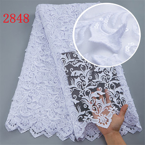 2848批发3D花卉2022高品质尼日利亚薄纱蕾丝面料女士派对礼服女士<span class=keywords><strong>Diy</strong></span>缝制