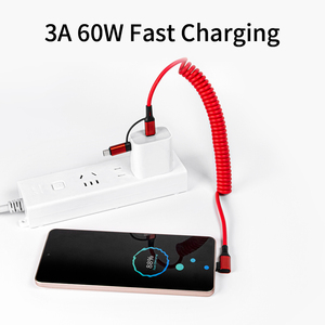 Logo Gift <strong>2</strong> <strong>in</strong> <strong>1</strong> PD60W Telescoping Spring Nylon Braided L Shape Elbow Data Cable Fast Charging Phone Charger for Type-c/8 PIN - Product Image 2