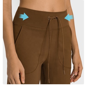 Luluyun Pretty Soft and Comfortable <strong>String</strong> Straight Wide Leg Pants for Women Casual <strong>Elastic</strong> High Waist Loose Long Pants - Product Image 4