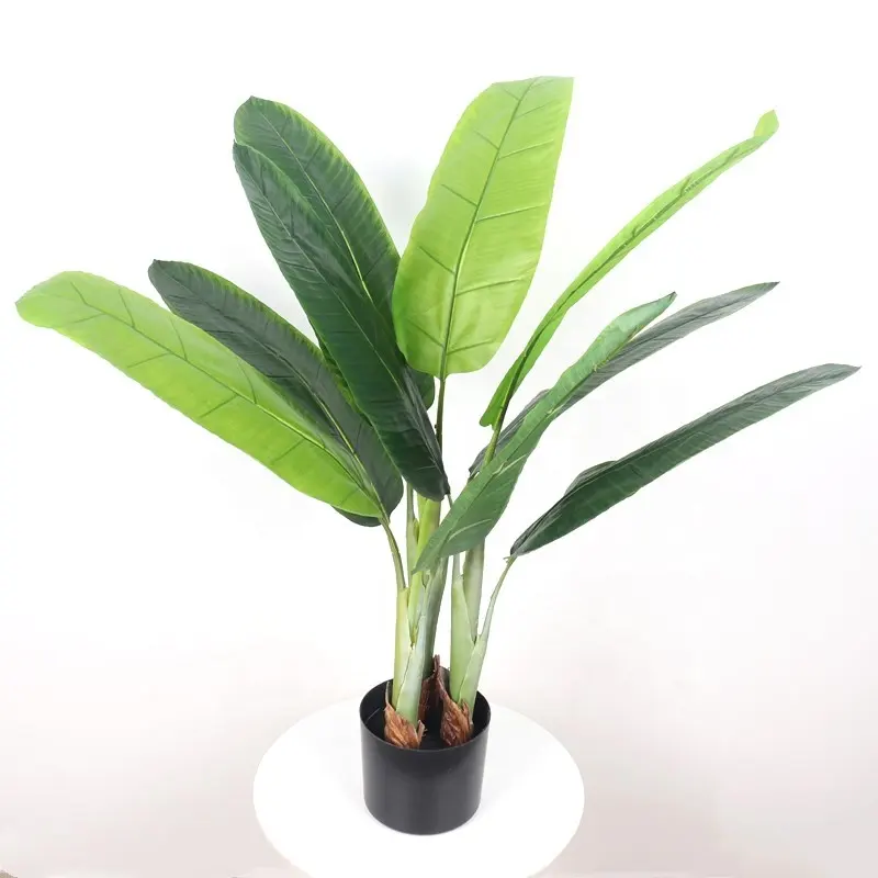 7389 Indoor decor palm faux bird of paradise plant plastic artificial traveler banana tree with pot