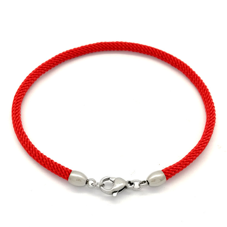 3mm steel-colored accessories, red rope, total length 16cm