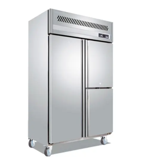 Congelador vertical de 4 portas do oem, congelador industrial de aço inoxidável do refrigerador