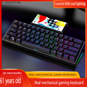 Factory Direct <strong>Keyboard</strong> Rgb 61-<strong>Key</strong> Pbt <strong>Computer</strong> Game Usb Cable <strong>Light</strong> Led Game Mechanical <strong>Keyboard</strong> - Product Image 3
