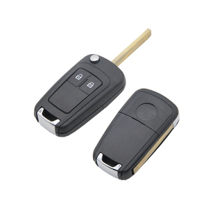 <strong>Flip</strong> Transponder Car Key Shell Replacement Brass <strong>Remote</strong> Case with 2 Buttons Vehicle Keys - Product Image 2