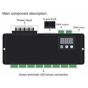 Display digitale a 24 canali 3 mostra Console codice indirizzo DMX DC5V 12V 24V segnale PWM a tensione costante RGB 24CH DMX512 Decoder - Product Image 6
