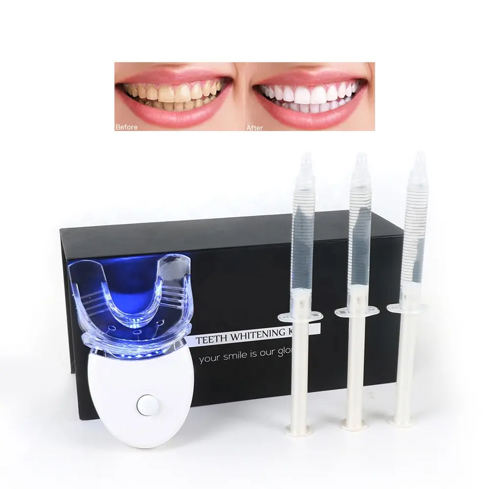 Bán buôn UV răng làm trắng Kit LED ánh sáng với Nha khoa tẩy trắng Gel ống tiêm sử dụng nhà răng làm trắng Bộ dụng cụ nhãn hiệu riêng