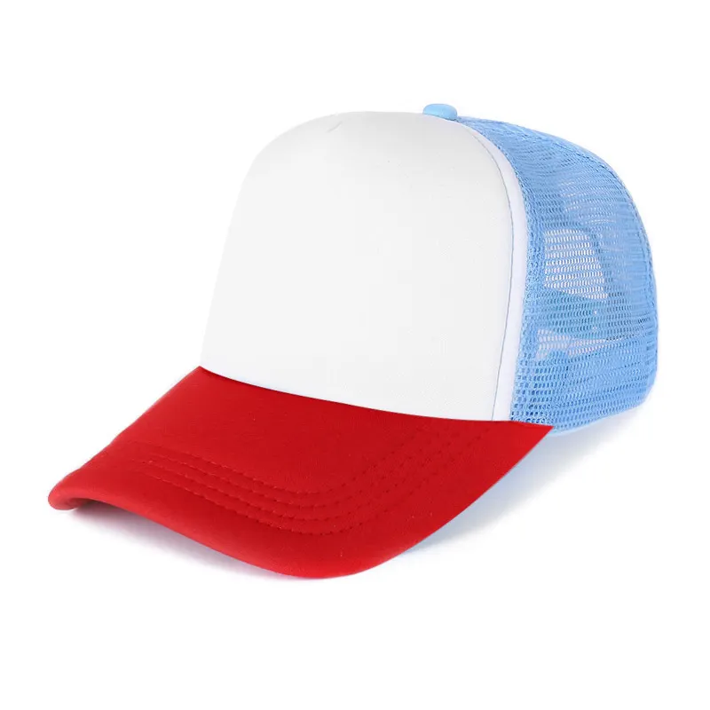 Sombrero de camionero de 5 paneles liso al por mayor logotipo bordado impresión personalizado profesional