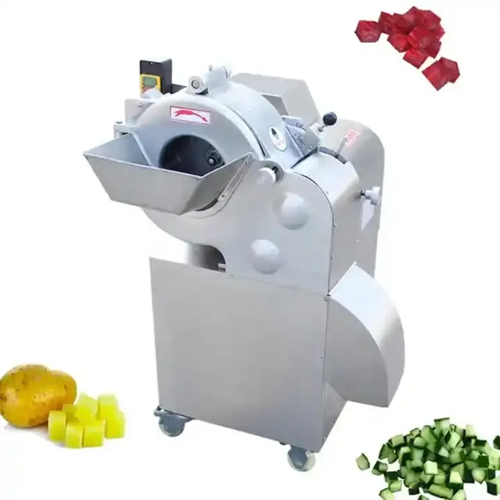 Mesin pemotong cincang kentang industri otomatis penuh, mesin pemotong sayuran buah bawang Apel sayuran