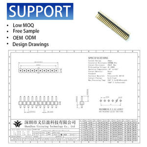 1.27mm Pitch 2x4 Double U Type Pin <strong>Header</strong> Adapter 2.54mm Copper Gold Plating Single Row Colored <strong>Headers</strong> For For Raspberry Pi - Product Image 2