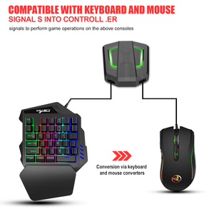 HXSJ-Combo de juegos con una sola mano, 3 en 1, con cable, N-Switch, teclado, ratón con convertidor de juegos P6, Mini juego de juegos móviles - Product Image 3
