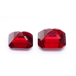 Il laboratorio di vendita della fabbrica ha creato il rubino rubino 11mm a forma di Asscher tagliato a forma di rubino per orecchini alla moda - Product Image 3