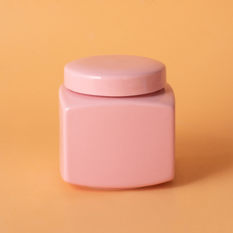 Square ash urn-pink