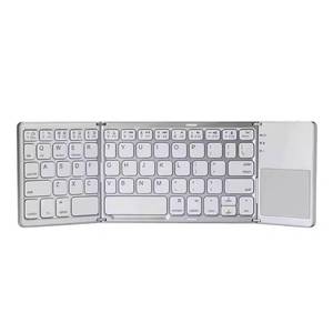 Mini teclado inalámbrico portátil Delgado plegable de fábrica Original, Mini teclado inalámbrico plegable con panel táctil Bt para tableta - Product Image 1