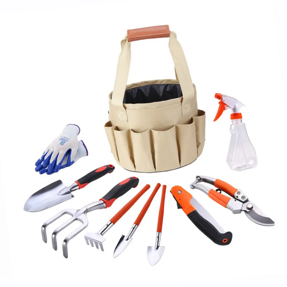 Набор инструментов Meijiu Garderning по индивидуальному заказу, 9 шт. ручной набор инструментов для сада с сумкой для садовых ножниц из алюминиевого сплава