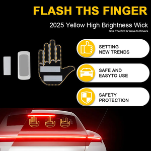 Finestrino posteriore auto Led divertente espressione luce con telecomando Multi-funzionale gesto di avvertimento Anti collisione fanale posteriore - Product Image 6