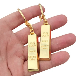Özel altın Bar şekilli anahtarlık ince anahtarlık kişiselleştirilmiş ilk boş 3d Mini Metal anahtarlıklar - Product Image 6