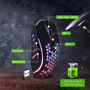 Combo de teclado y ratón inalámbricos, 2,4G, RGB, con agujeros, ergonómico, derecho, para videojuegos, oem keyceo - Product Image 3