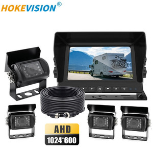 4ch Ahd <strong>Reverse</strong> Truck Night Vision Back Car Bus <strong>Reverse</strong> Camera Back up Parking <strong>System</strong> Kit with <strong>Lcd</strong> Split Ahd Monitor for Truck - Product Image 1