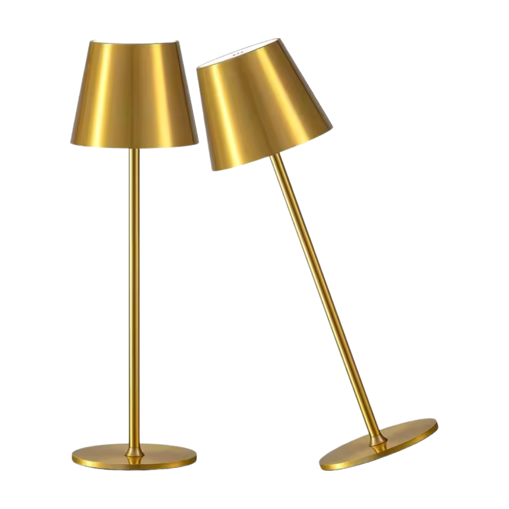 Lampe de table rechargeable dorée