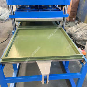 Geri dönüşümlü lastik granülleri benimseyen Epdm zemin kilidi kauçuk karo kalıplama pres makinesi, düz desen kauçuk Mat kür makinesi - Product Image 4