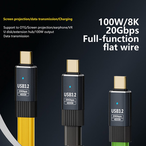100w usb c לסוג c 3.2 כבל נתונים צבעוני טעינה מהירה 20gbps max transmissipn קצב otg 8k HD עבור וידאו אוזניות אוזניות טלוויזיה אוזניות