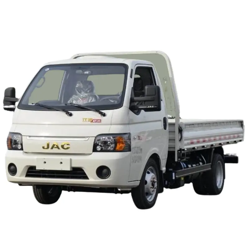 good quality 2T cargo truck new JAC 6 wheels petrol engine Euro 6 light duty goods box carrier minivan price